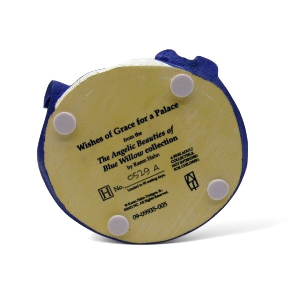 Hamilton Collection BLUE WILLOW Wishes of Grace for a palace Angel Figurine - Picture 3 of 11